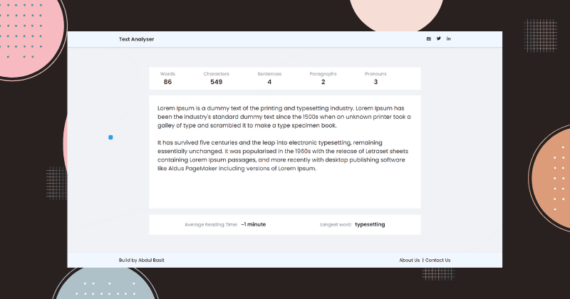 ReactJS Challenge #1: Online Word and Sentences Counter