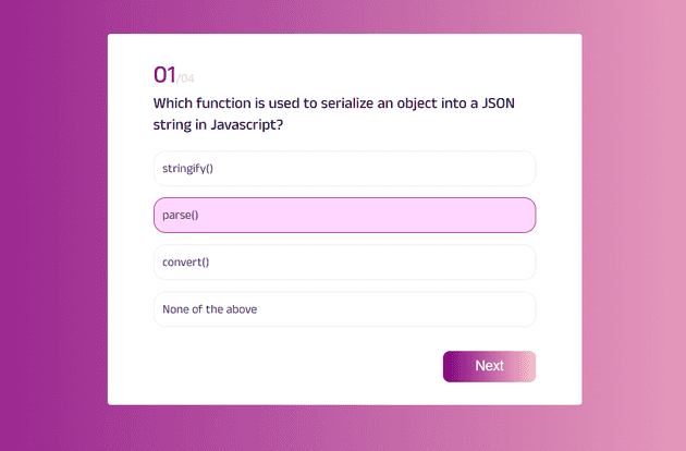 quiz app design