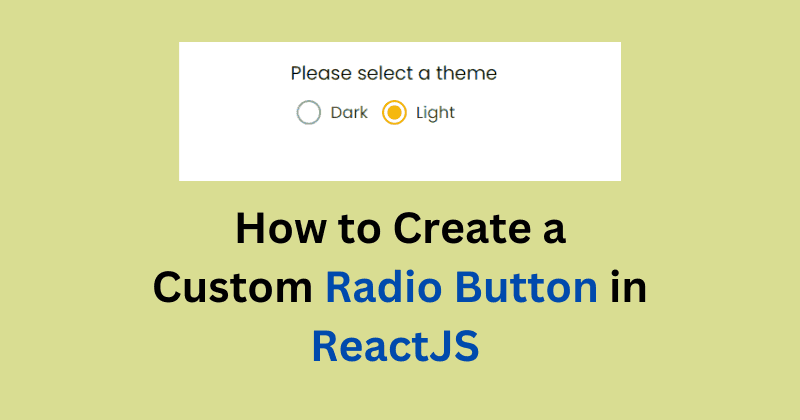 how to create custom radio button in reactjs